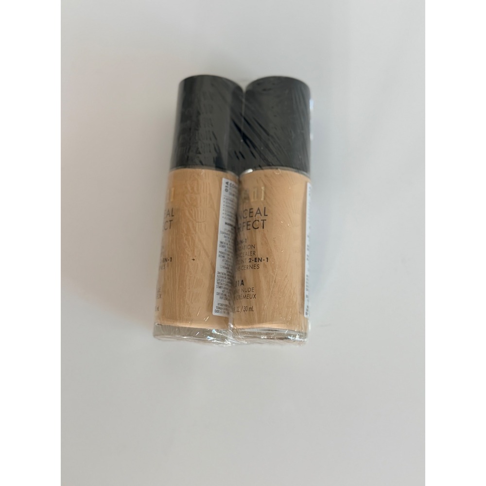 Milani Conceal + Perfect Foundation 01A Creamy Nude 2pk 1oz Waterproof NEW NWT